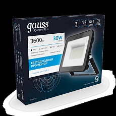 Прожектор светодиодный Gauss Qplus 30W 6500К 613511330 2