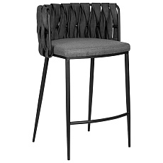 Стул полубарный DOBRIN AMELIA COUNTER (серая ткань (F-48), темно-серый винтажный PU (MF-12)) 1538-1-LMN AMELIA COUNTER