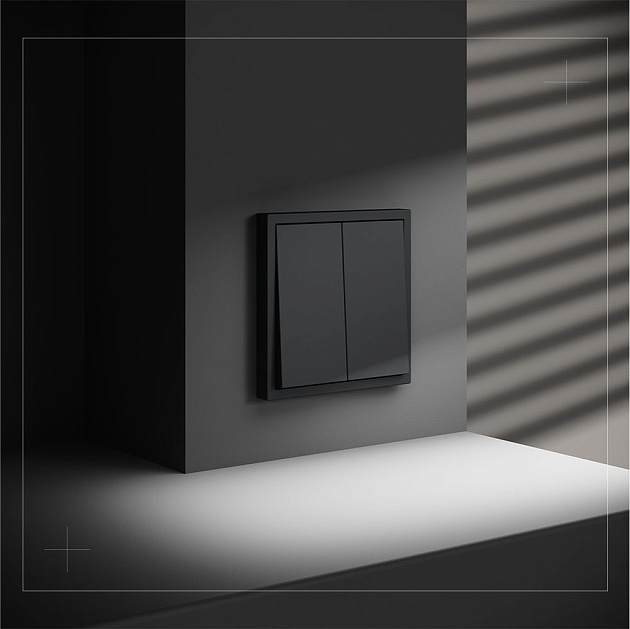 Выключатель встраиваемый Voltum S70 двухклавишный 10А, (графит) VLS020107 изображение 7 Выключатель встраиваемый Voltum S70 двухклавишный 10А, (графит) VLS020107 Фото № 7