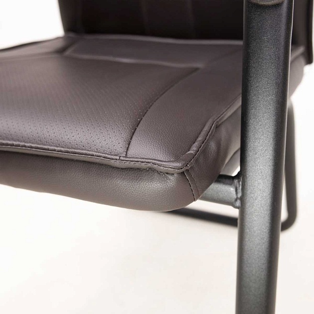 Офисный стул AksHome Oscar коричневый, экокожа, цвет каркаса черный 87599 Фото № 8