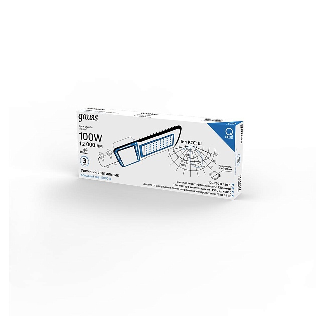 Уличный светодиодный консольный светильник Gauss Qplus 629535300 изображение 2 Уличный светодиодный консольный светильник Gauss Qplus 629535300 Фото № 2