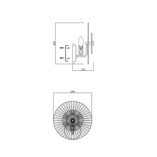Настенный светильник Maytoni Aster MOD007WL-01G Фото № 6