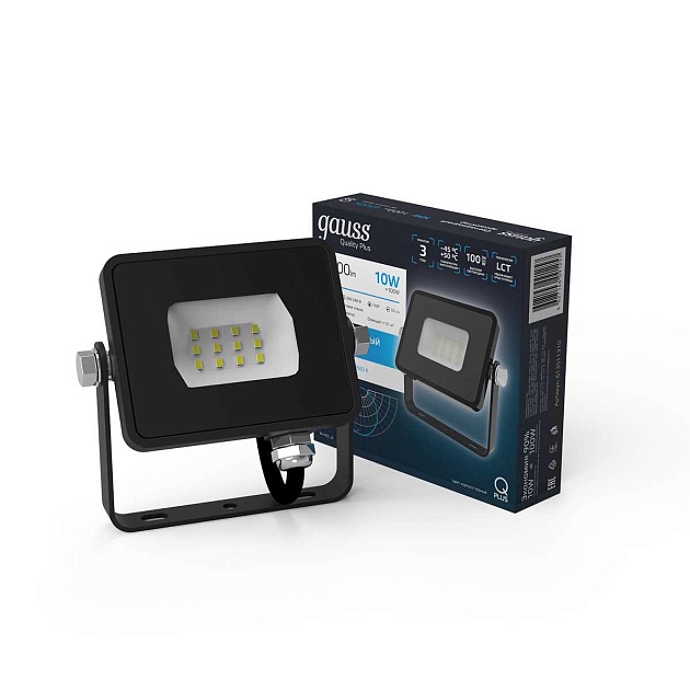 Прожектор светодиодный Gauss Qplus 10W 6500К 613511310 Фото № 3