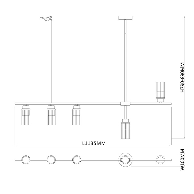 Подвесная люстра Escada Reverse 2100/5P Black Фото № 2