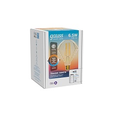 Лампа светодиодная диммируемая филаментная Gauss Smart Home Filament Diamond E27 6,5W 2000-5500K золотистая 1370112 3