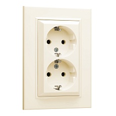 Розетка Makel 2-м СП Karea 16А IP20 с/з крем. 56010082