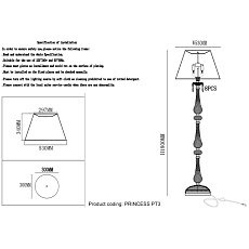 Торшер Crystal Lux Princess PT3 2