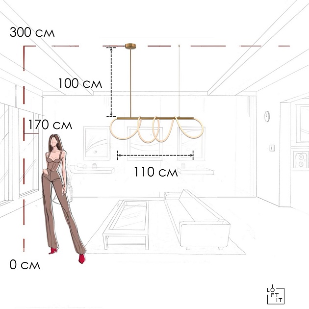 Подвесной светильник LOFT IT Thread 10388P/A Brass Фото № 5