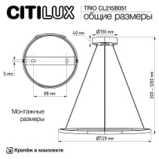 Подвесной светодиодный светильник Citilux Trio CL215B051 1