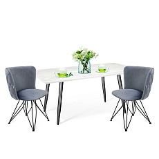 Обеденная группа Sheffilton SHT-DS137 нейтральный серый/бетон/черный муар 4559042501