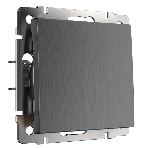 Выключатель одноклавишный Werkel графит рифленый W1110004 4690389158346 Фото № 1