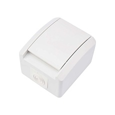 Розетка одноместная INDUSTRIAL IP54 с заземлением, о/у, белая KRANZ KR-78-0816