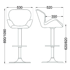 Барный стул AksHome Berlin темно-серый, велюр 62685 1
