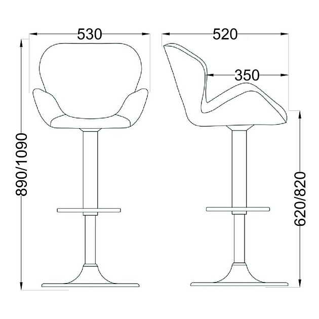 Барный стул AksHome Berlin темно-серый, велюр 62685 изображение 2 Барный стул AksHome Berlin темно-серый, велюр 62685 Фото № 2