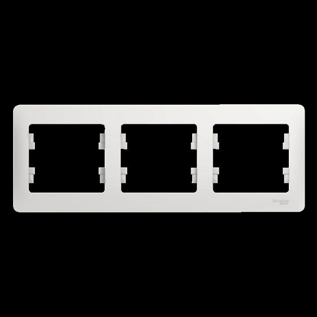 Рамка 3-постовая Systeme Electric Glossa белая GSL000103 Фото № 1