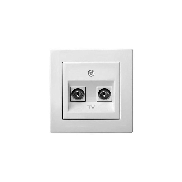ТВ-розетка двойная оконечная Liregus Epsilon белый 28-0221 Фото № 1