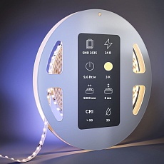 Светодиодная лента Maytoni 9,6W/m 128LED/m 2835SMD теплый белый 5M 201097 2