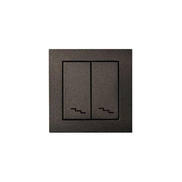 Переключатель двухклавишный Liregus антрацит 28-109 Фото № 1