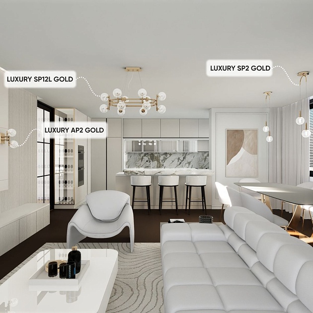 Подвесная люстра Crystal Lux Luxury SP12L Gold Фото № 6