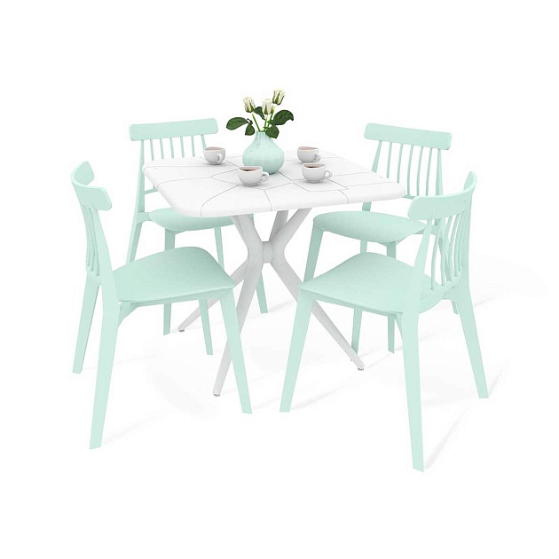 Обеденная группа Sheffilton SHT-DS195 белый/пастельно-зеленый 7488607001 Фото № 1
