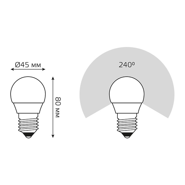 Лампа светодиодная Gauss E27 6W 4100K матовая 53226 Фото № 8