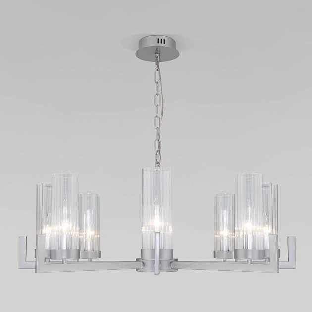 Подвесная люстра Eurosvet Arganie 60133/8 серебро изображение 5 Подвесная люстра Eurosvet Arganie 60133/8 серебро Фото № 5