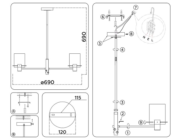Подвесная люстра Ambrella Light High Light Modern LH57041 изображение 2 Подвесная люстра Ambrella Light High Light Modern LH57041 Фото № 2