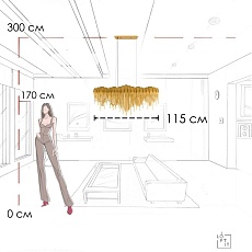 Подвесная люстра LOFT IT Volver 10404/1150L GD 4