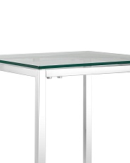Журнальный стол Stool Group Таун 40*40 прозрачное стекло/сталь серебро УТ000004653 2