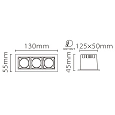 Встраиваемый светодиодный светильник Fiberli XL003-3T 12130302 1