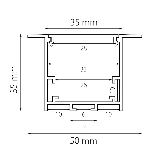 Встраиваемый профиль с рассеивателем Lightstar Profiled 419260 Фото № 2