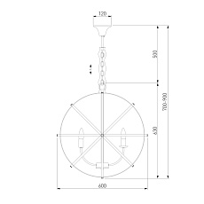 Подвесная люстра Eurosvet Santi 60139/6 золото 1