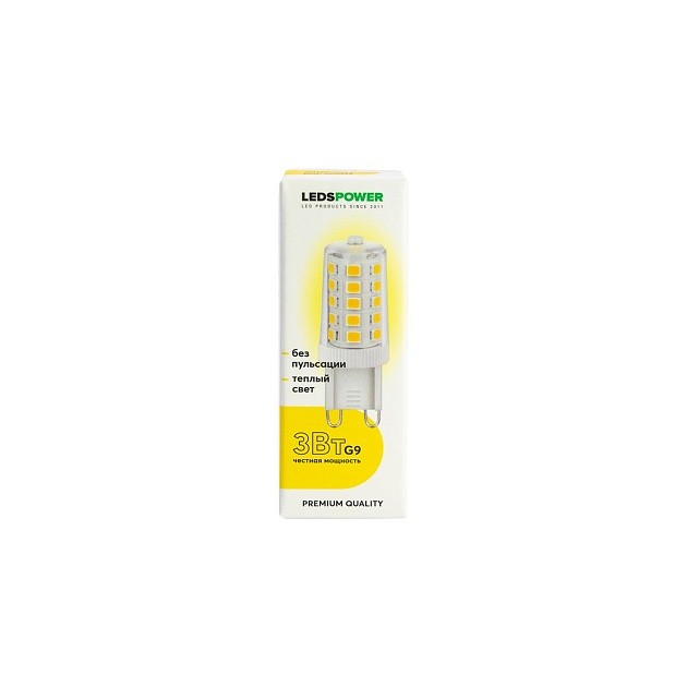 Светодиодная лампа LEDS POWER G9 3Вт 3000К 007014 изображение 1 Светодиодная лампа LEDS POWER G9 3Вт 3000К 007014 Фото № 1