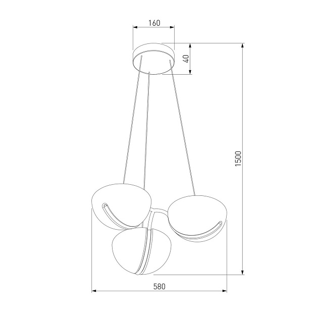 Подвесная светодиодная люстра Eurosvet Emisfero 50083/3 LED золото Фото № 6