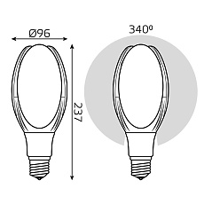 Лампа светодиодная Gauss E40 30W 6500К матовая 11834332 4