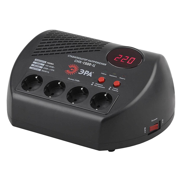 Стабилизатор напряжения ЭРА СНК-1500-Ц Б0031073 Фото № 1