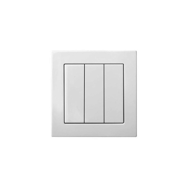 Выключатель трехклавишный Liregus Epsilon белый 28-004 Фото № 1