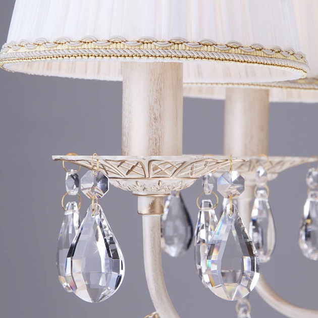 Подвесная люстра Eurosvet 3637/7 белый с золотом/прозрачный хрусталь Strotskis Фото № 3