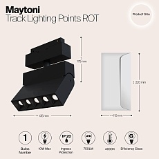 Трековый светодиодный светильник для магнитного шинопровода Maytoni Track lamps TR015-2-10W4K-B 1