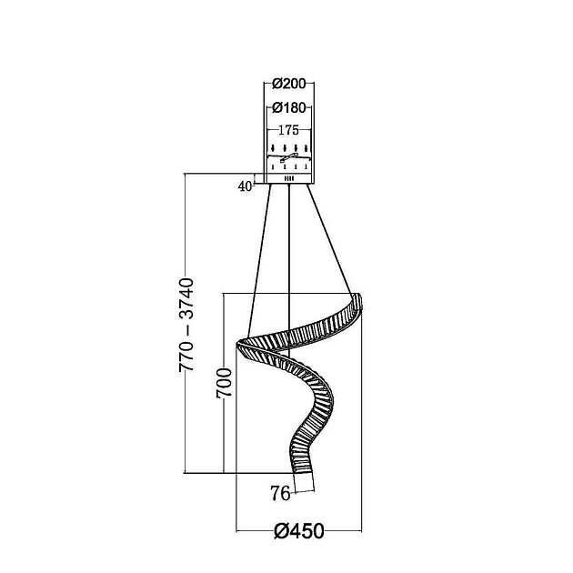 Подвесной светодиодный светильник Maytoni Krone P097PL-L48BS3K изображение 5 Подвесной светодиодный светильник Maytoni Krone P097PL-L48BS3K Фото № 5