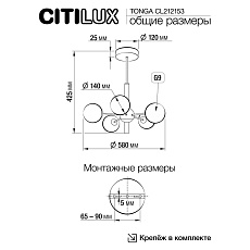 Люстра на штанге Citilux TONGA CL212153 1