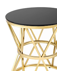 Журнальный стол Stool Group Вива D50 черное стекло/сталь золото УТ000004640 1