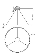 Подвесной светодиодный светильник Maytoni Rim MOD058PL-L65BSK 5