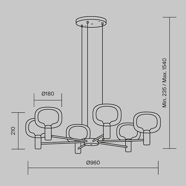 Подвесная люстра Maytoni Vision MOD411PL-06G Фото № 4