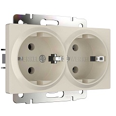 Розетка двойная с заземлением Werkel айвори матовый W1172062 4690389192142