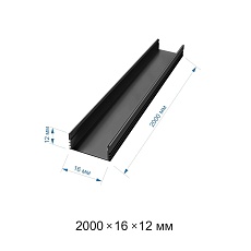 Профиль накладной черный 2м. Apeyron 08-10-01Ч 2