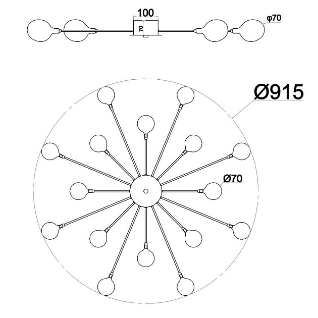 Потолочная люстра Escada STARFALL 2109/1 Chrome Фото № 2