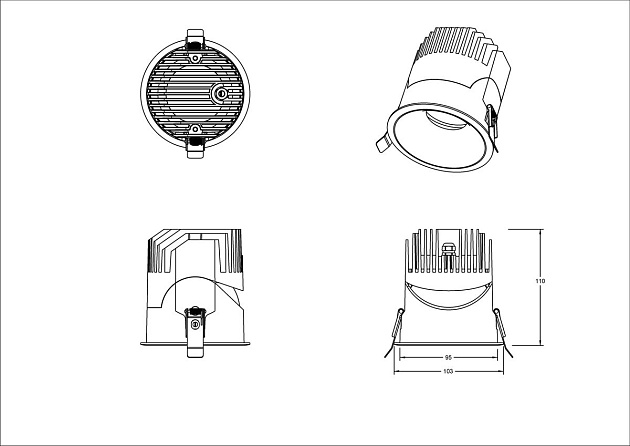 Встраиваемый светодиодный светильник Fiberli 1005E65(W), 20вт 12130602 Фото № 2