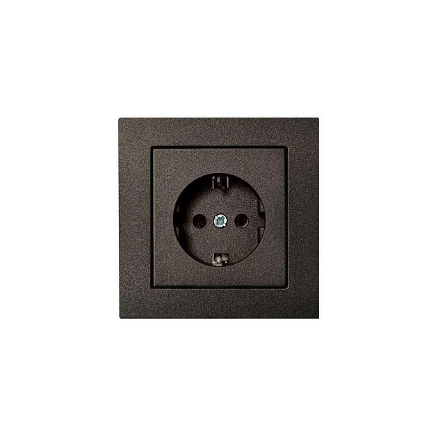 Розетка 2P+E Liregus Epsilon антрацит 28-106 изображение 1 Розетка 2P+E Liregus Epsilon антрацит 28-106 Фото № 1