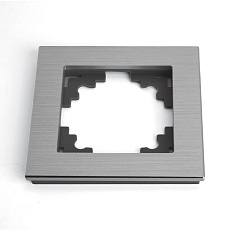 Рамка 1-местная, серебро, STEKKER, MFR00-7001-03, серия Катрин, серебро 50011 3